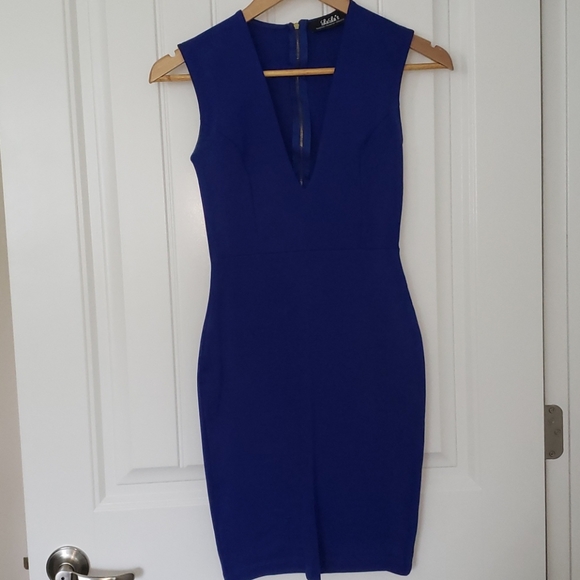 Lulus Dresses & Skirts - Lulu's Blue Plunging Neckline Dress